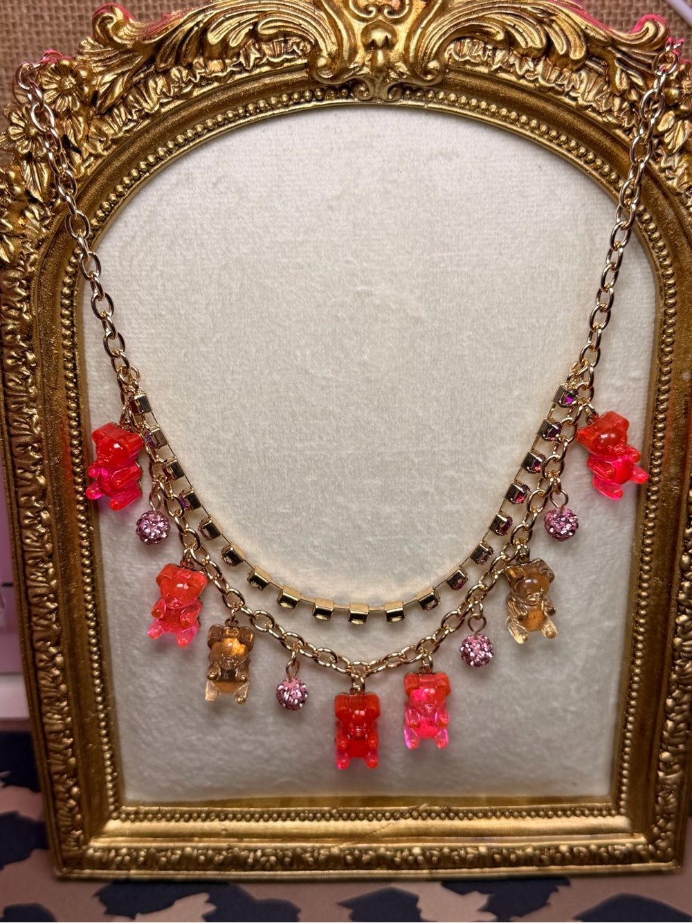Betsey Johnson Gummy Bear Charm Layered Necklace NWT $68